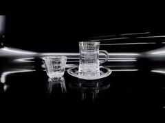 18 PCS турецкая прозрачная стеклянная чашка для чая Прозрачная чашка для чая набор с чашками для кофе и тарелками