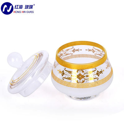 Arabic Crystal Glass Candy Bowls Real Golden Delicate Design