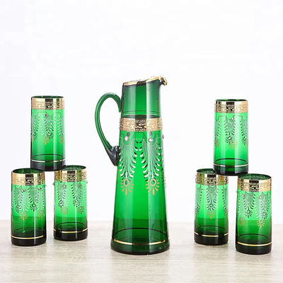 Delicate Water Jug And Cup Set Handmade Glass Pitcher And Cup Set