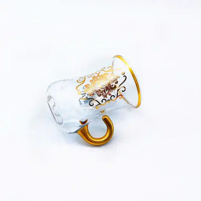 Crystal glass Turkish Tea Cup And Saucer Set Arabic Style Tea Cup