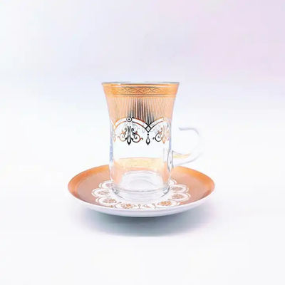 Turkish Middle Eastern Tea Cup Glasses Premium Arabic Style Tea Set