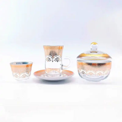 Turkish Middle Eastern Tea Cup Glasses Premium Arabic Style Tea Set