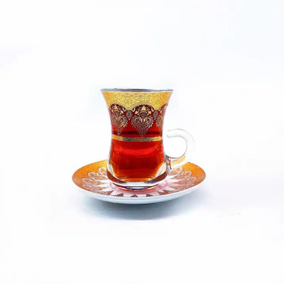 Delicate Arabic Tea Cup Handmade 115ml Volume 6 Cups And 6 Saucers
