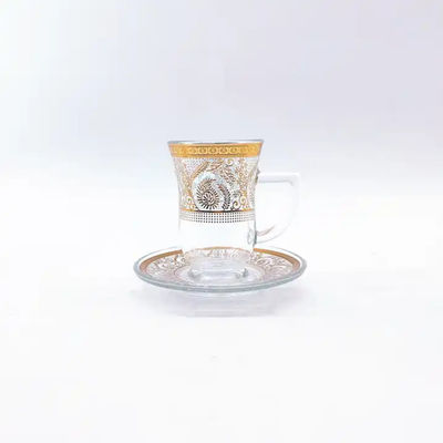 Delicate Glass Turkish Crystal Tea Set 88ml Volume Traditional