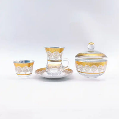 Arabic Turkish Glass Tea Cups And Saucers Set Of Middle East