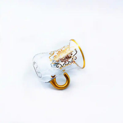 Arabic Transparent Teacups And Saucers Glass 19pcs Coffee Sets