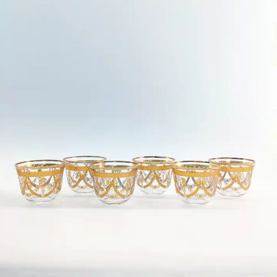 Gold Authentic Turkish Coffee Cups Customized Arabic Cawa Cups
