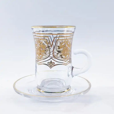 12PCS Arabic Tea Cup Glass Round Exquisite Traditional Arabic Coffee Set