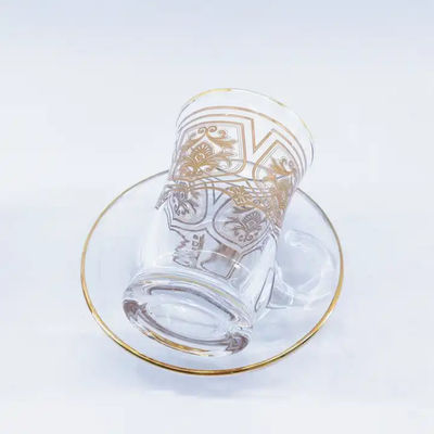 12PCS Arabic Tea Cup Glass Round Exquisite Traditional Arabic Coffee Set