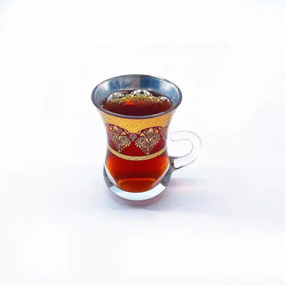 Small Turkish Arabic Tea Cup Sets Saucers Glass German Real Gold