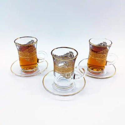 Volume 105ml Arabic Tea Cup Saucers Turkish Espresso Cups Set