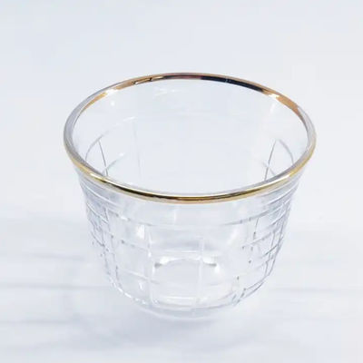 Premium Glass Arabic Coffee Cup Mug Transparent 6 Cups Saucers