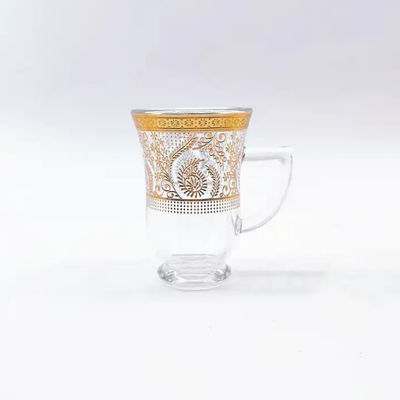 Custom Turkish Glass Tea Cups 55mm Top Diameter Serving Cawa Cup Set