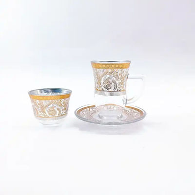 Custom Turkish Glass Tea Cups 55mm Top Diameter Serving Cawa Cup Set