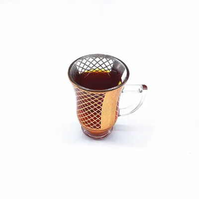 Glass Arabic Teacups Saucers Drinkware Turkish Tea Sets 105ml Volume