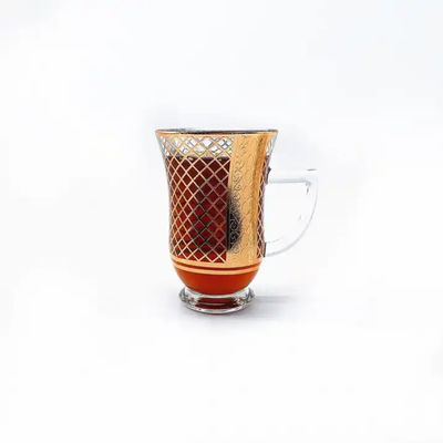 Glass Arabic Teacups Saucers Drinkware Turkish Tea Sets 105ml Volume