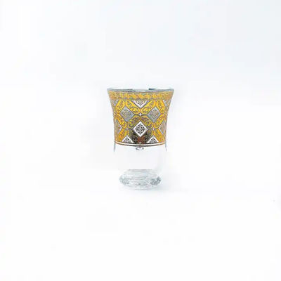 12Pcs Arabic Tea Cup Decorated Glass Lebanese Tea Cups 84mm Height