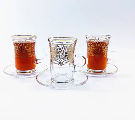 105ml Arabic Tea Cup Hand Painted Glass Turkish Cups For Tea