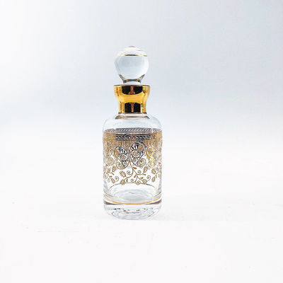 Glass Arab Perfume Bottle Floral Pattern Round Perfume Bottle lightweight