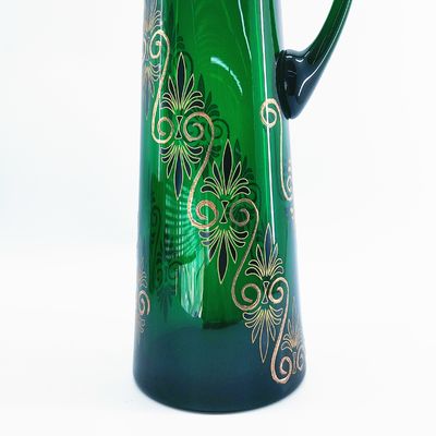 Green Glass Jug And Tumbler Set Premium Material Microwave Safe No