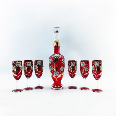 7Pcs Glass Water Jug Set Customized 2.2L Carafe And Glass Set