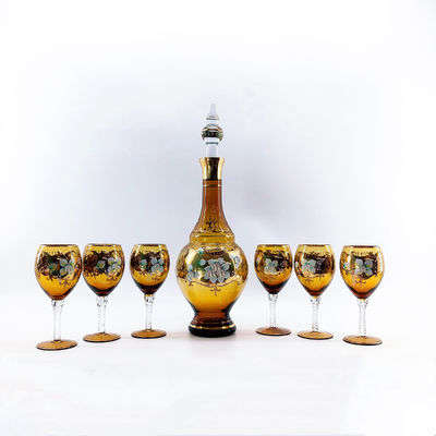 Kitchen Water Jug And Glass Set Amber 2.2L Capacity No Freezer Safe