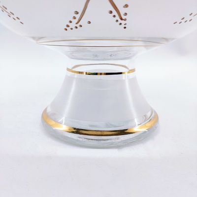 Modern Large Glass Fruit Bowls Handcrafted With Piled Flower Pattern