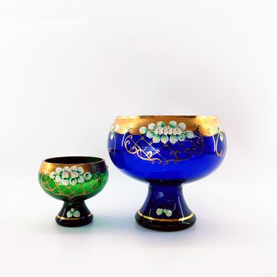 Blue Handmade Fruit Bowls Glass Kitchen Tableware Fruit Bowl