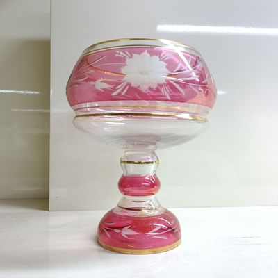 Large Modern Elegant Glass Fruit Bowl Luster Design Smooth Surface