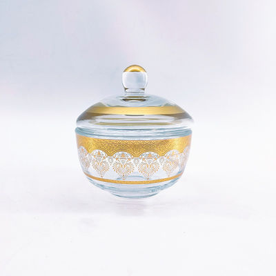 Storage Crystal Clear Glass Candy Dish Round Shape 5.5cm Depth