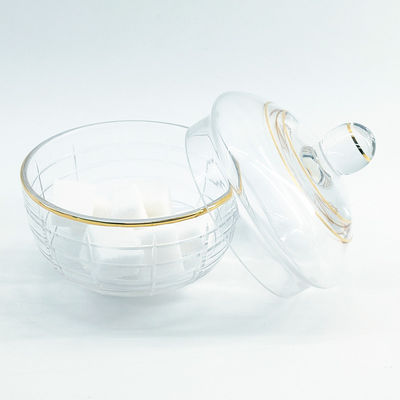250ml Home Glass Sugar Bowls Small With Hand Cutting Pattern
