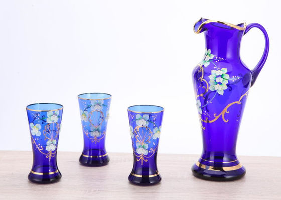 7pcs Water Jug Glass Set Purple Restaurant Glass Carafe Set Heat Resistant