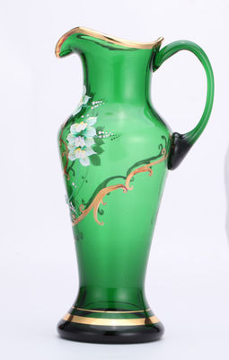 Green Water Jug Glass Set Custom 2.2L Elegant Glass Water Pitcher
