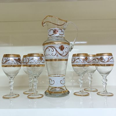 Elegant Modern Water Jug Glass Set 2.2L Capacity Dishwasher Safe