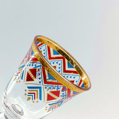 Decorated Arabic Style Tea Sets Glass Material 130MM Height