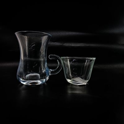 Tea Cup Sets Arabian Style Glass Materials Crystal Customizable Arabic Tea Cup Set for Milk Tea Coffee