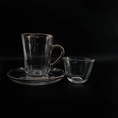 Coffee Drinking Sets Tea Cup Sets Arabian Style Glass Materials Coffee Cup Sets Hand-Made Design For Afternoon Tea
