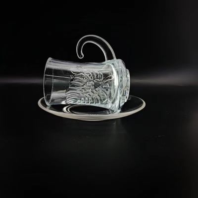 Glass Materials Tea Cup Sets Arabian Style Crystal Transparent Glass Tea Cups For Tea Coffee