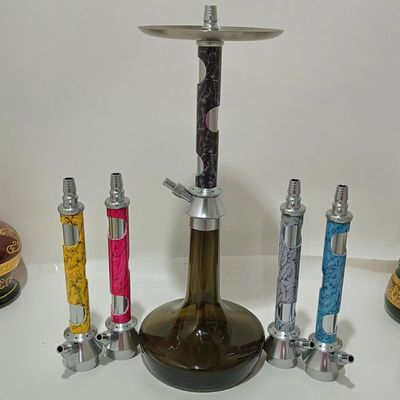 Brown Color Shisha Hookah Gray Glass Bottle Customized Hookah Portable Hookahs With Straight Mouth Wholesale