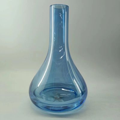 Handmade Sea Blue Color Glass Modern Sheesha Chicha Narguile Flask Smoke Glass Hookah with Optional Smoke Tube length