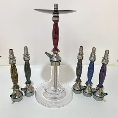 Customized Hookah Aluminum Hookah Shisha Crystal Glass Bottle Portable Hookahs Whole Set With Colorful Stems For Smoking