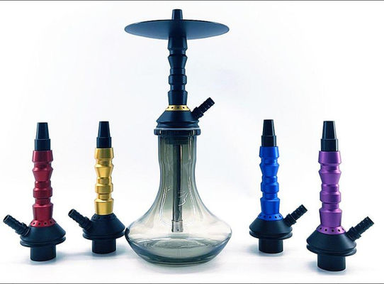 Customizable Aluminum Hookah Transparent Glass Hookah Fashion Design Shisha For Smoking With Stems Tubes Hoses