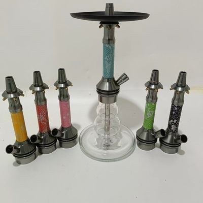 Stylish And Portable Aluminum Hookah Clear Color Transparent Bottle Handmade Hookah Shisha Smoking Tool Whole Set