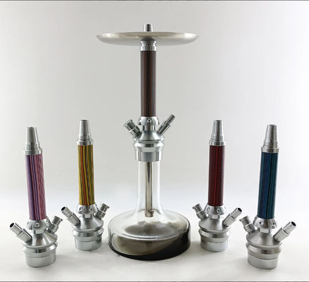 Hookah Handmade Shisha Color Glass Chicha Smoke Glass Shisha Aluminum Hookah With Colorful Smoke Tube For Shisha Lovers