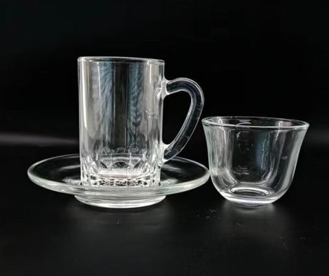 18 PCS Wholesale Price Fashion Glass Arabic Tea Cup Set Coffee Set With High Quality And Elegant Shape