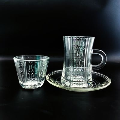 Clear Turkish Tea Cup Sets Transparent Cawa Cup Saucers Tea Cup With Wholesale Price Customized Logo Packing