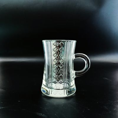 Machine Made Turkish Tea Cup And Cawa Cup Sets Crystal Glass With Cutting Design Accept Customized And Different Combination