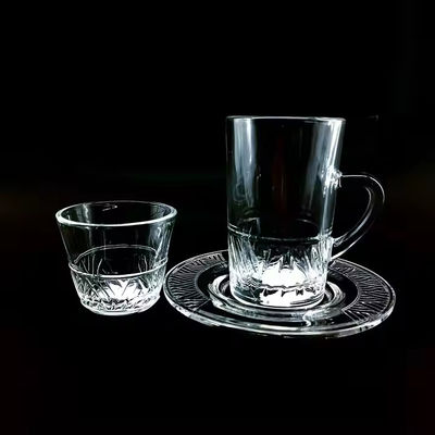 18 PCS Turkish Glass Coffee Tea Cup With Saucer Tea Cup And Saucer Set