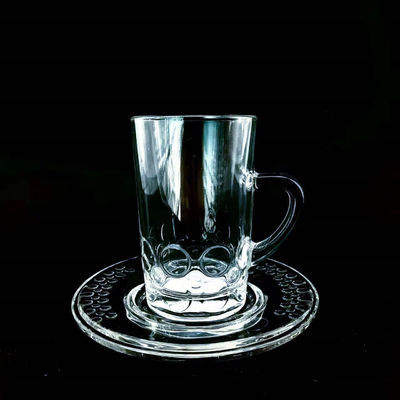 18 PCS Turkish Transparent Glass Tea Cup Clear Tea Cup Set With Coffee Cup And Saucers