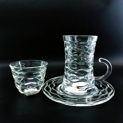 Wholesale Price 18 PCS Transparent Glass Cawa Cup Tea Cup Set With Customized Modern Designs